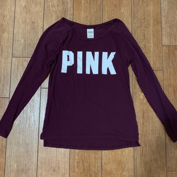 PINK Victoria's Secret Tops - VS PINK Maroon Long Sleeve